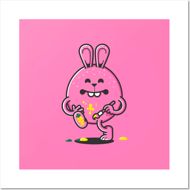 PINK RABBIT Wall Art by YellowDice